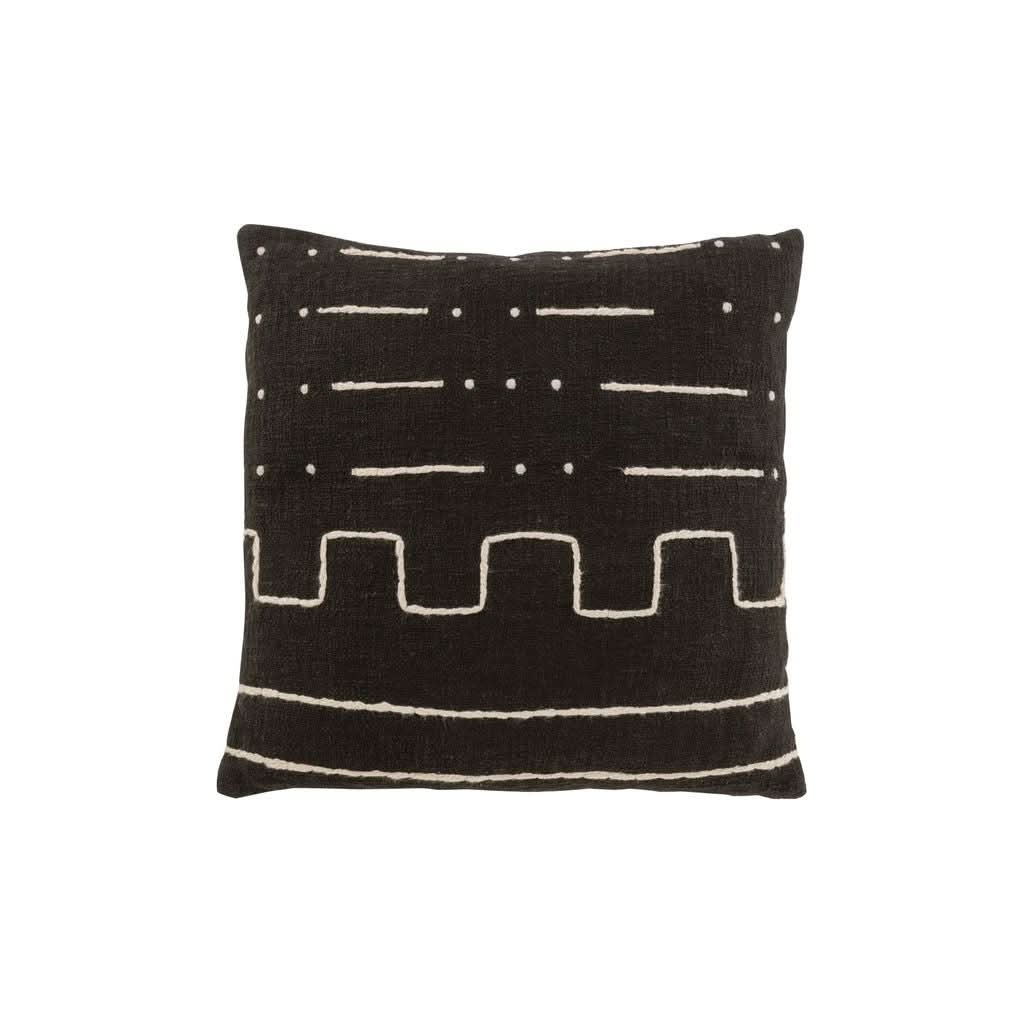 Coussin Graphique Coton Noir - Designix