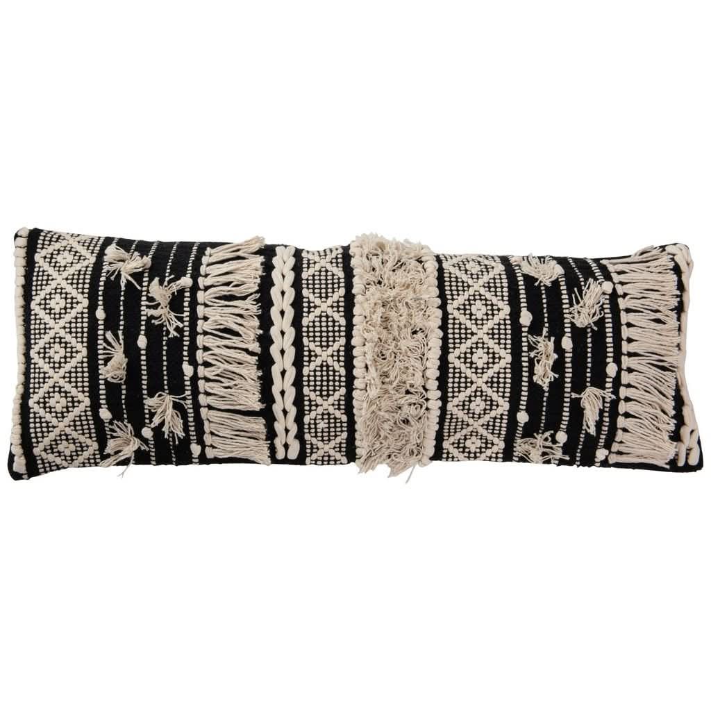 Coussin Noir Blanc Coton - Designix