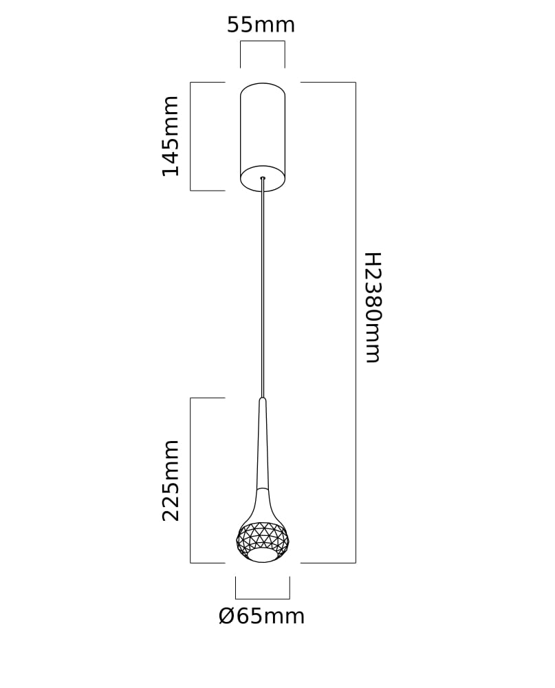 Suspension LED Crima, cristal