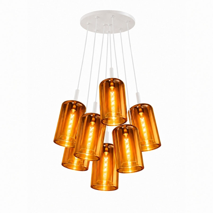 Suspension grappe Cruet 7 lumières, verres Ø 17 cm