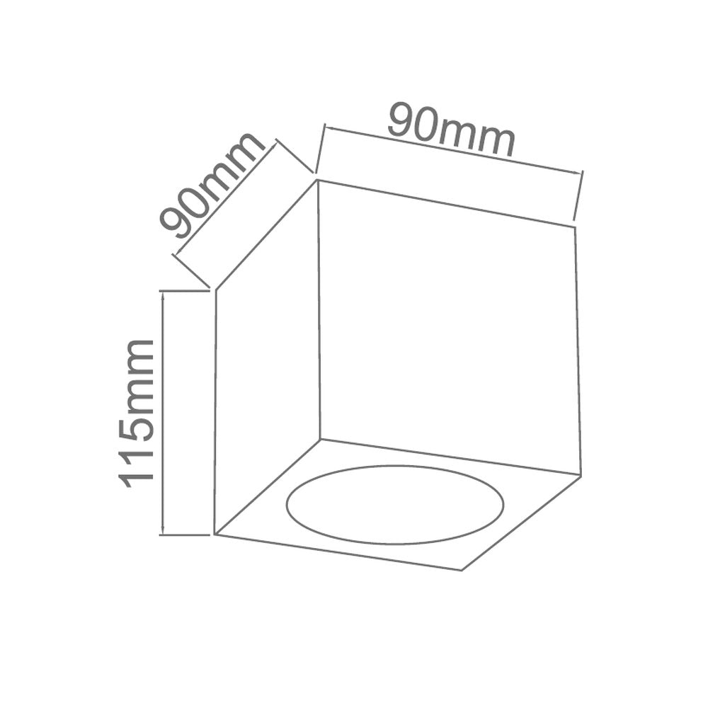 Spot plafond Cubo transparent, cristal