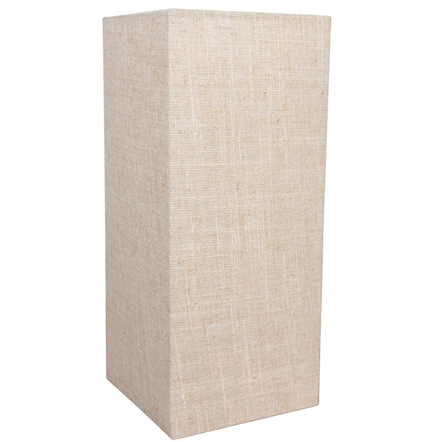 Abat-jour rectangulaire beige en tissu seul, présenté de trois quarts sur fond blanc