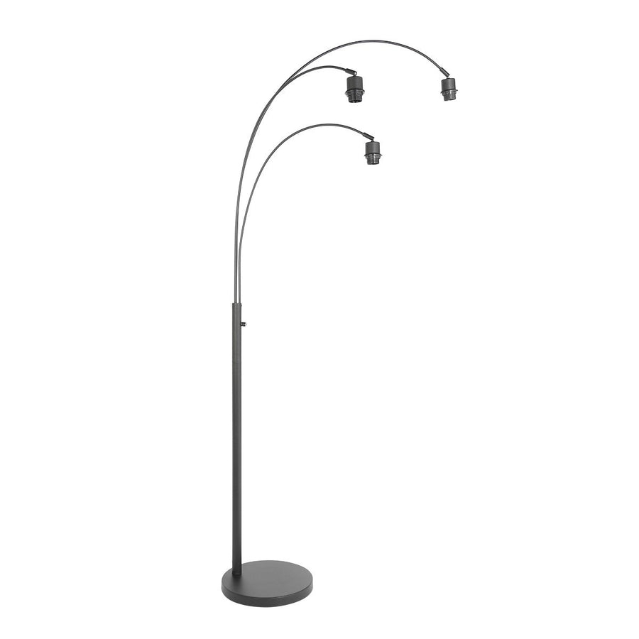 Lampadaire Sparkled Light noir, 3 lumières, abat-jour en bambou Ø31 cm