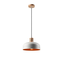 Suspension blanche et orange, bois