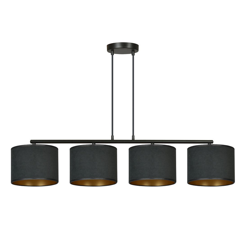 Suspension Lyngar 4 lumières noire, velours