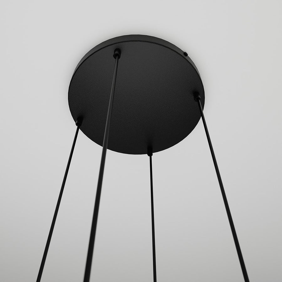 Suspension Koldara 4 lumières noire et anthracite, verre