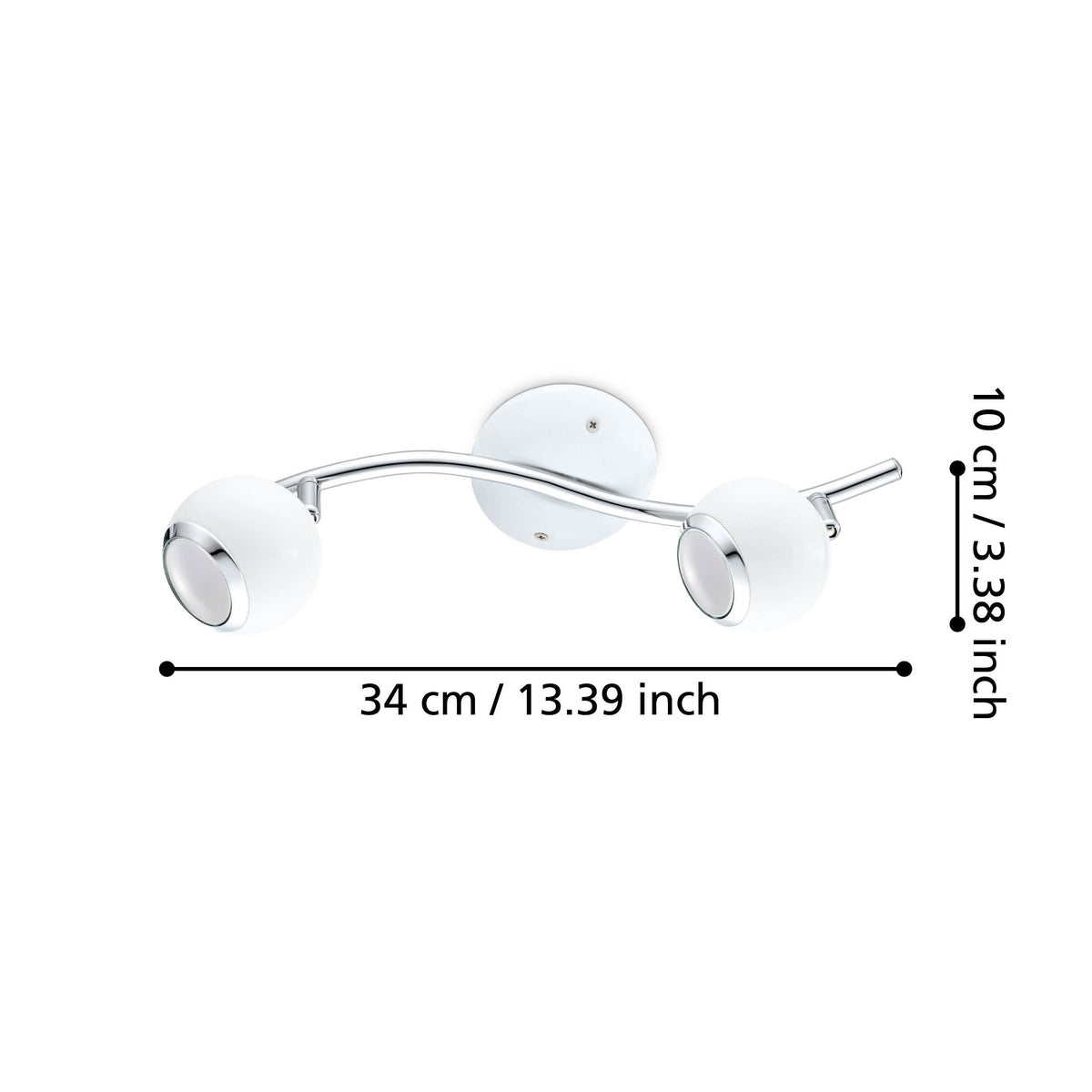 Plafonnier Bimeda blanc, L 36,5 cm