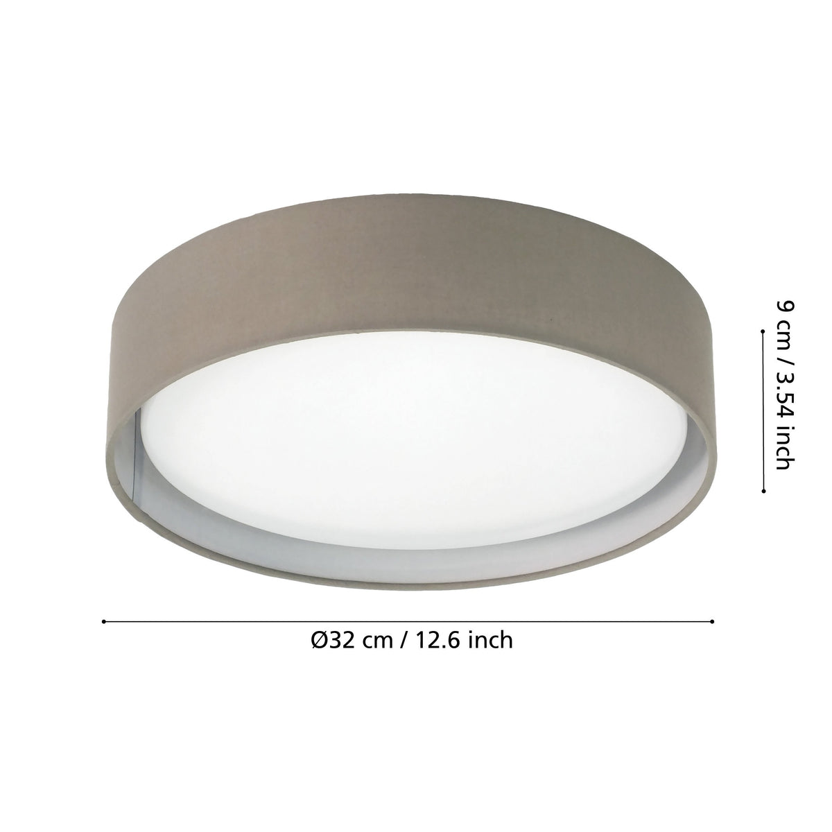 Plafonnier Pasteri taupe, tissu