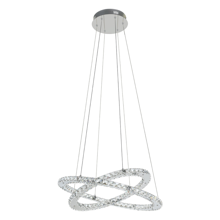 Suspension Varrazo chromée, cristal