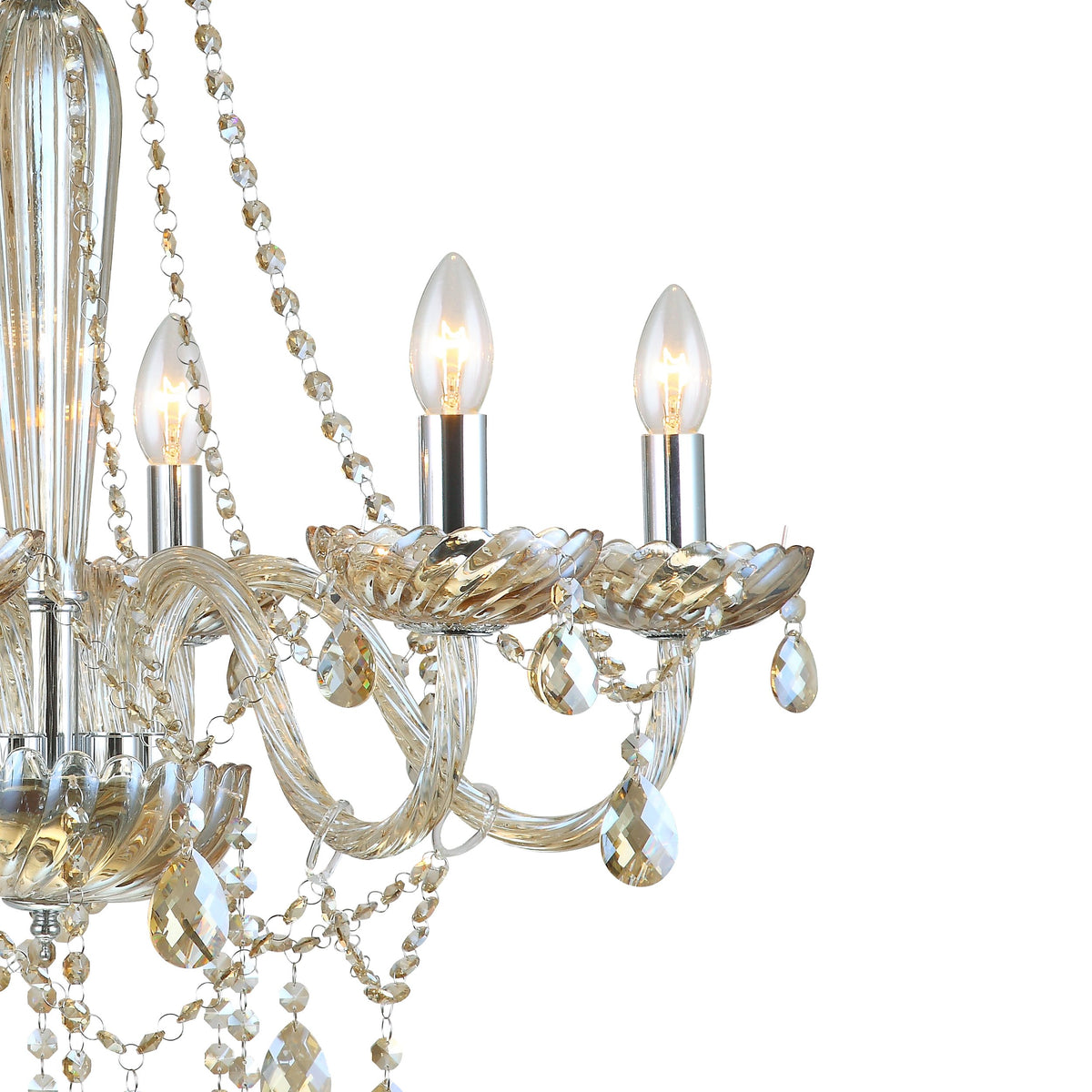 Suspension Basilano chromée, verre