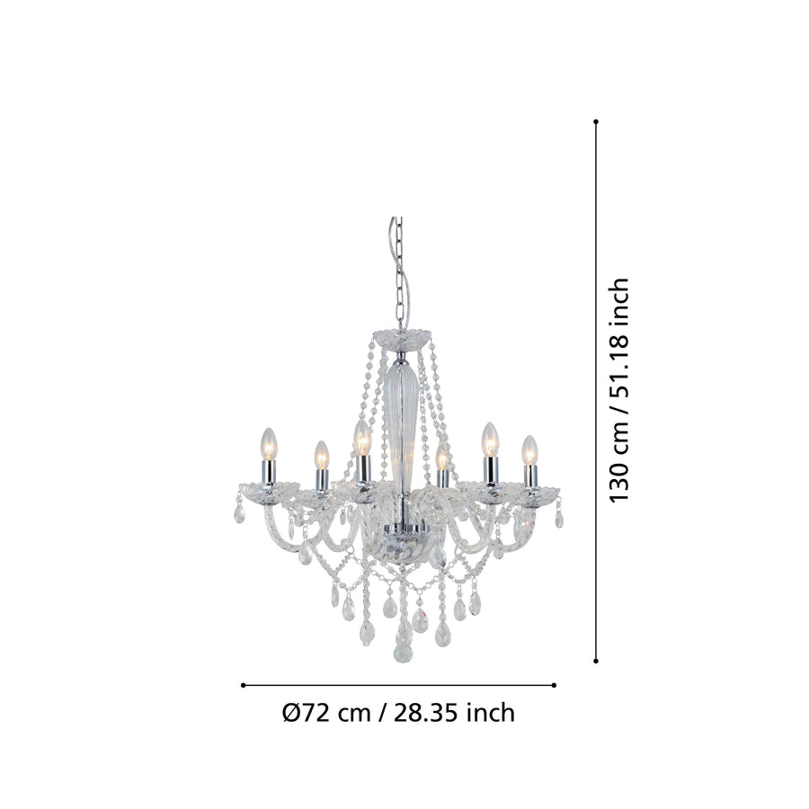 Schéma de dimensions avec hauteur 130 cm et diamètre 72 cm