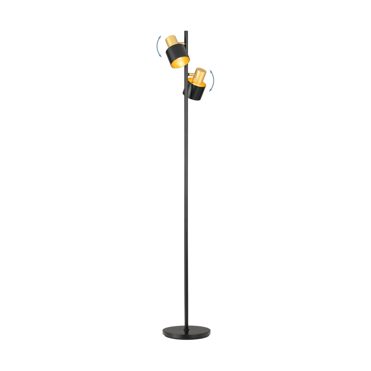 Schéma des deux projecteurs orientables avec flèches de rotation et inclinaison