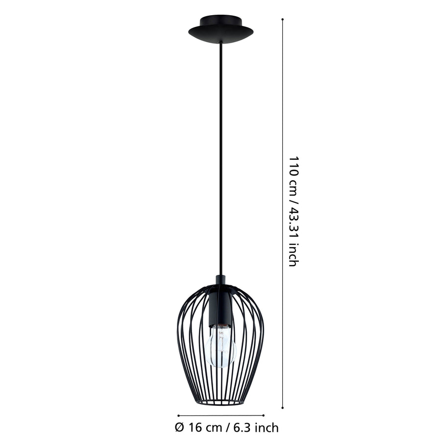 Schéma de dimensions avec hauteur 110 cm et diamètre 16 cm.