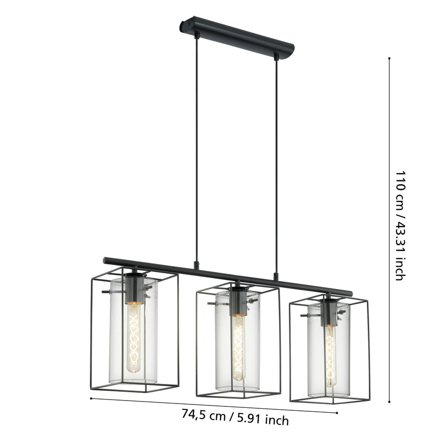 Suspension Loncino noire, verre (49496)