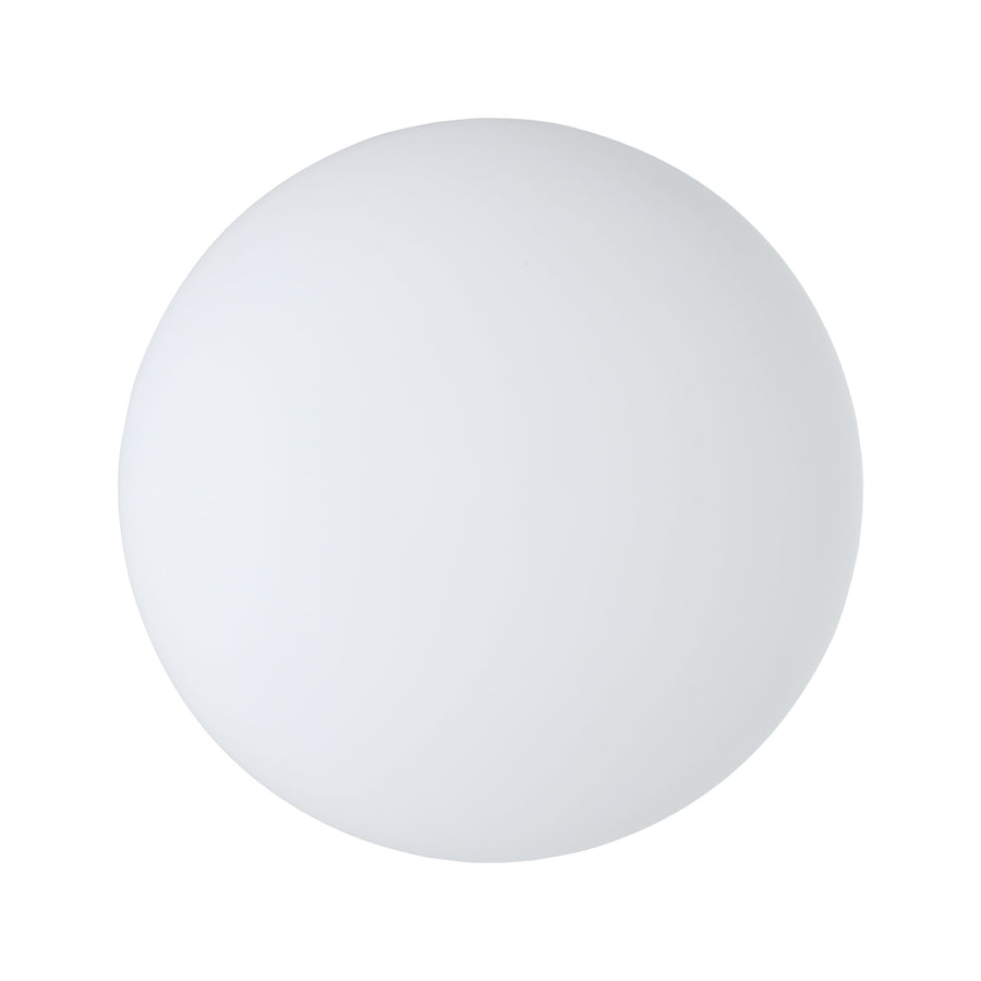 Face avant du luminaire rond blanc au verre opale uniforme