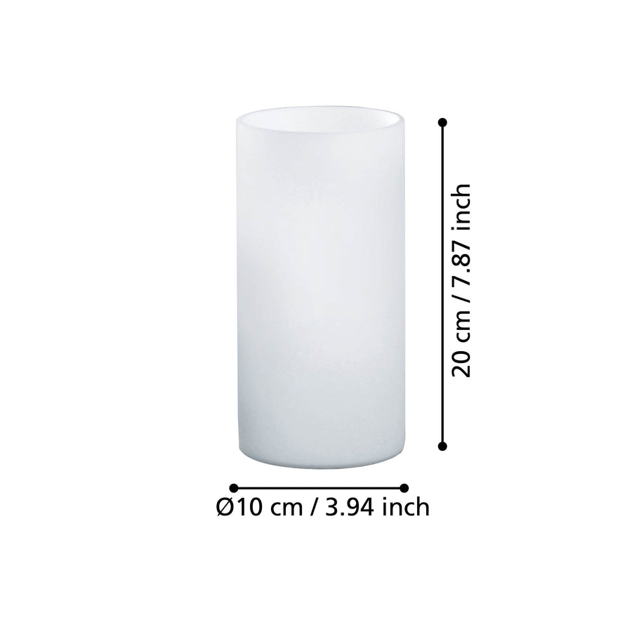 Lampe à poser Geo blanche, verre, H 20 cm (81827)