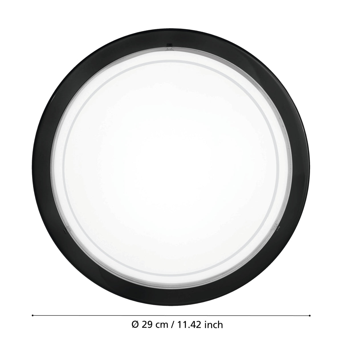 Applique murale Planet 1 noire et blanche, verre