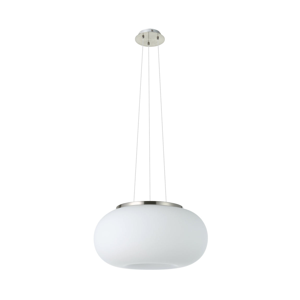 Suspension Optica nickel et blanche mat, verre (86813)