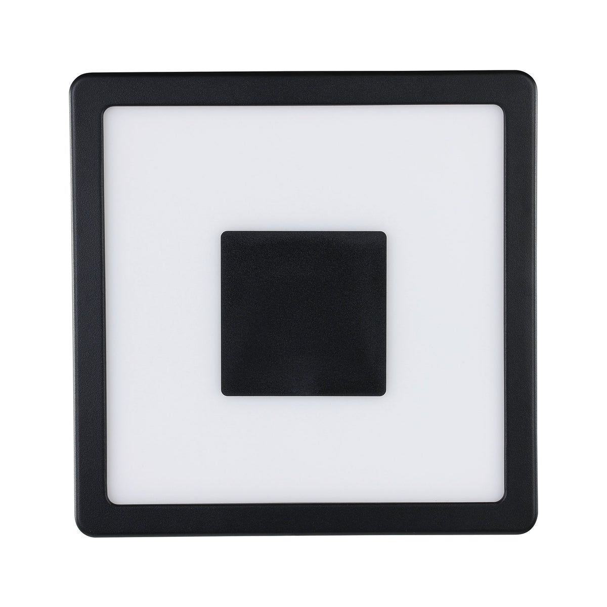 Produit de face sur fond blanc, diffuseur blanc et carré central sombre