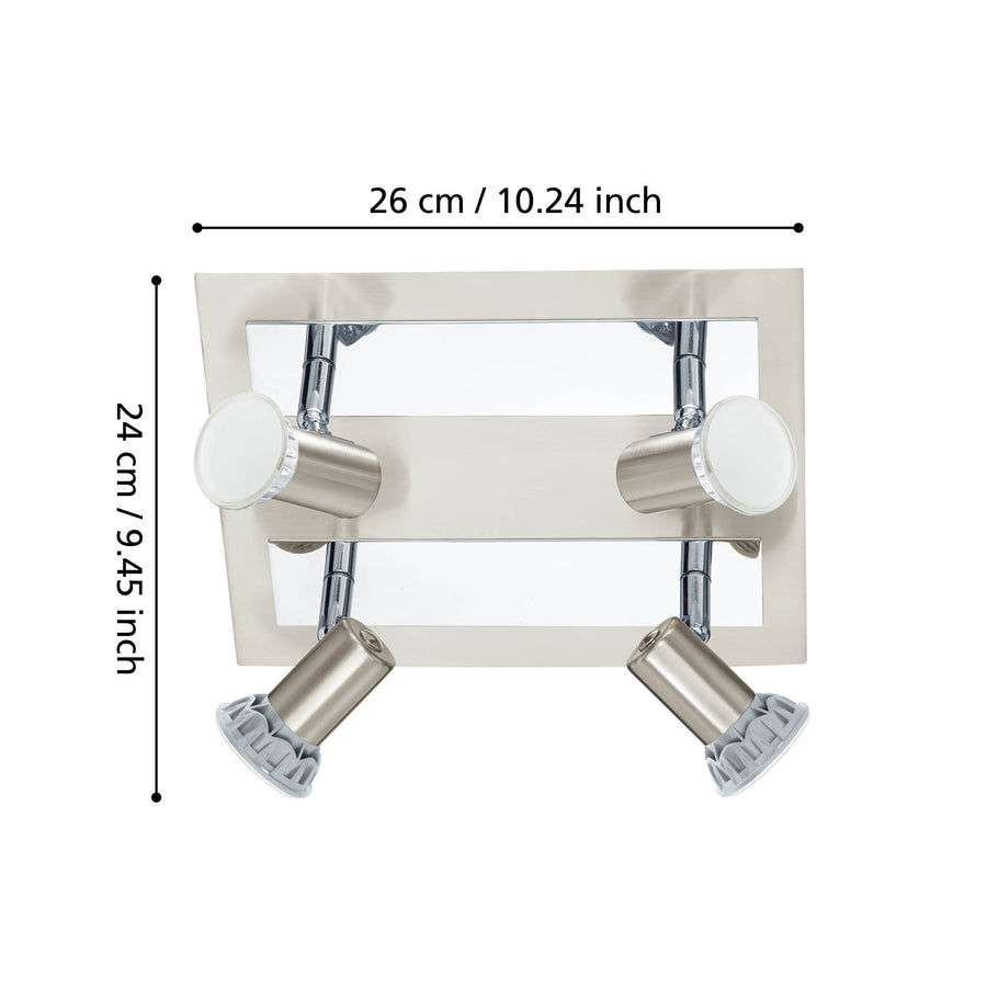 Spot Rottelo nickel satiné, L 26 cm