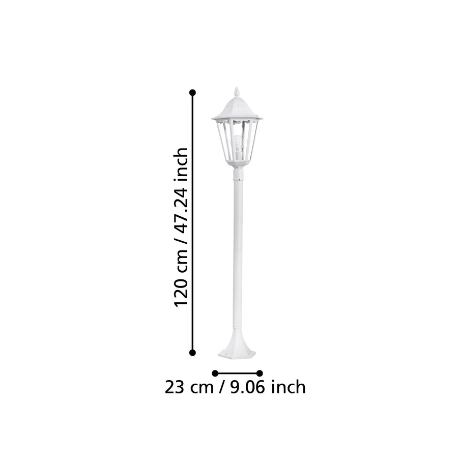 Schéma coté indiquant la hauteur de 120 cm et la largeur de 23 cm.