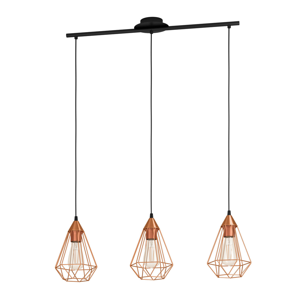 Suspension Tarbes noire et cuivrée (94195)