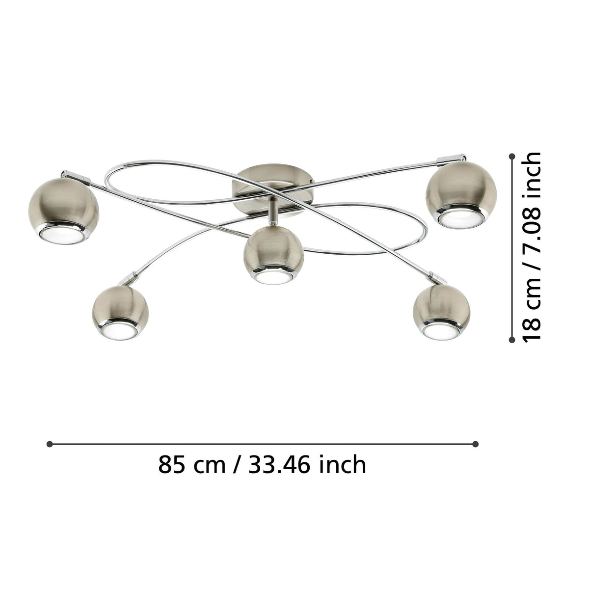 Plafonnier Locanda nickel satiné