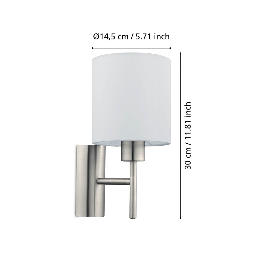 Applique murale Pasteri blanche, tissu