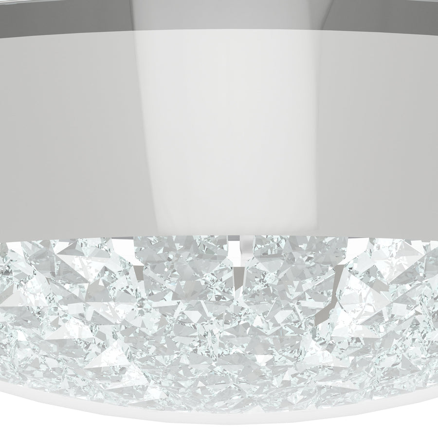 Plafonnier Acolla chromé et blanc, cristal