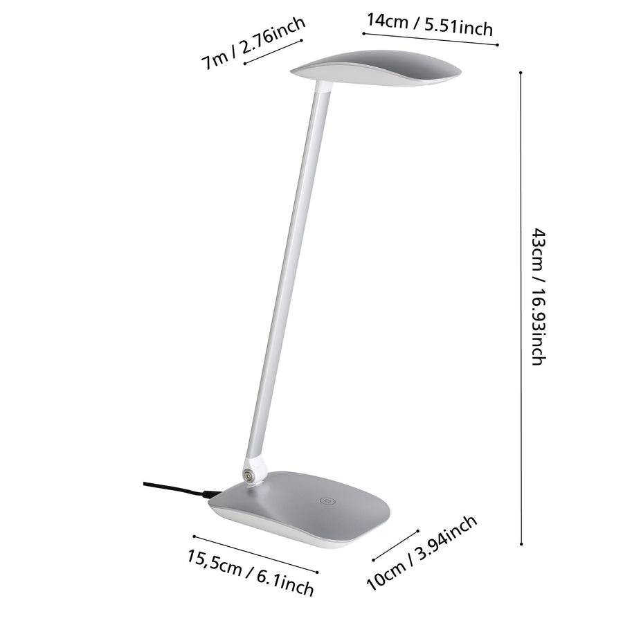 Lampe à poser Cajero argentée