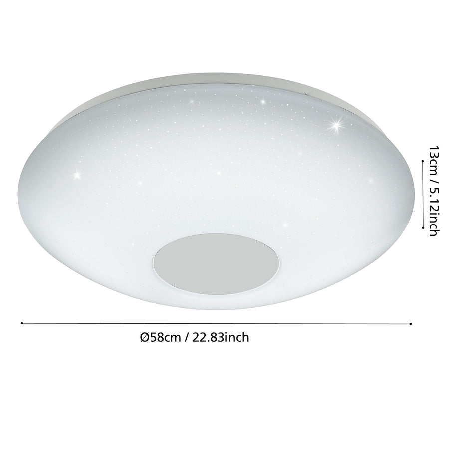 Plafonnier Voltago 2 blanc, cristal, Ø 60 cm