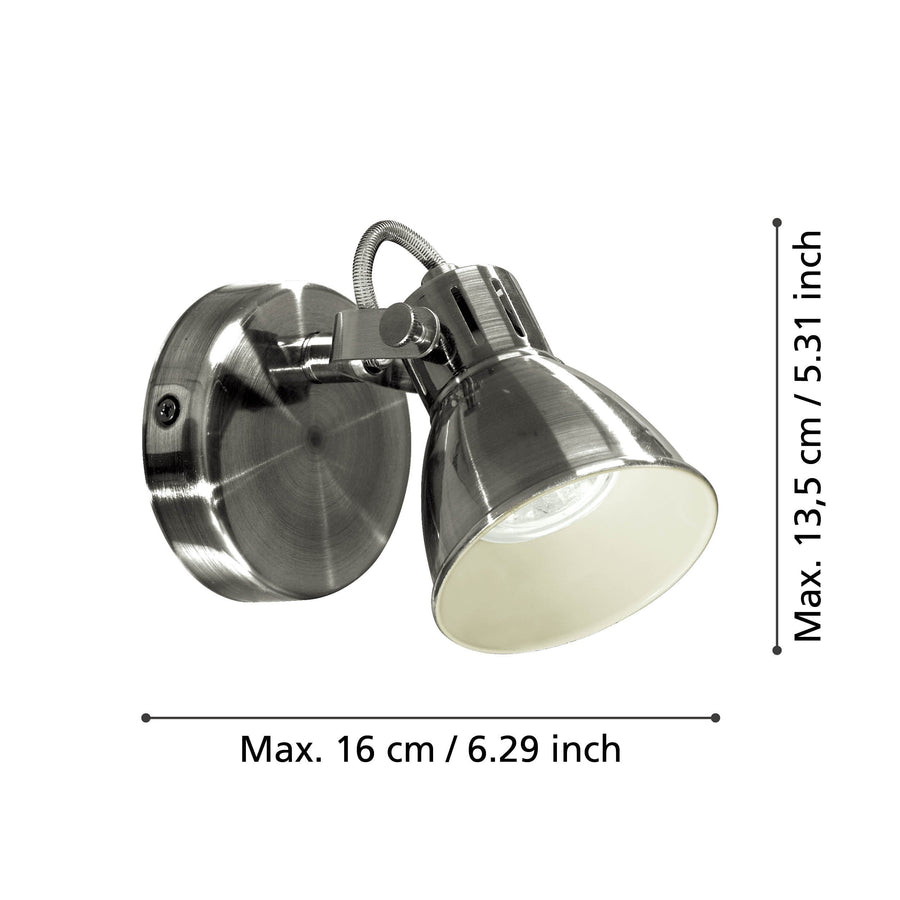 Spot Seras nickel et crème, Ø 10 cm