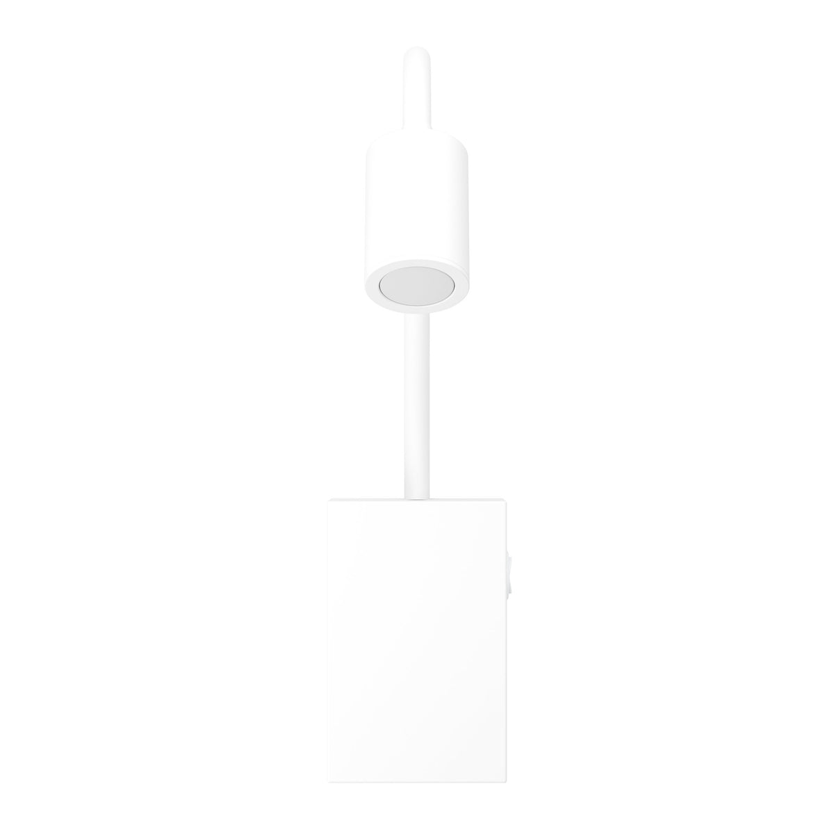 Produit de face : platine rectangulaire, bras flexible et projecteur cylindrique