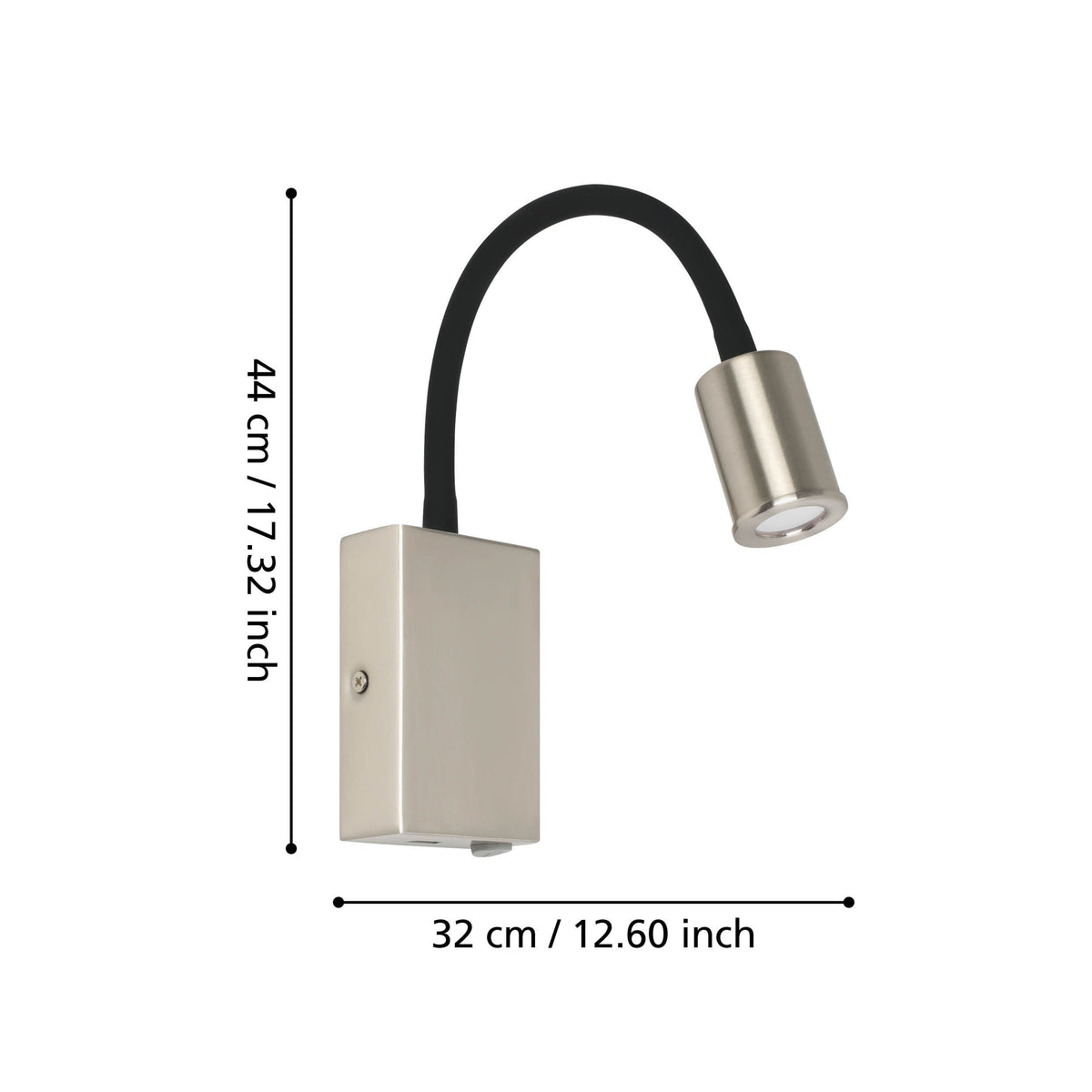 Schéma coté indiquant une hauteur de 44 cm et une largeur de 32 cm