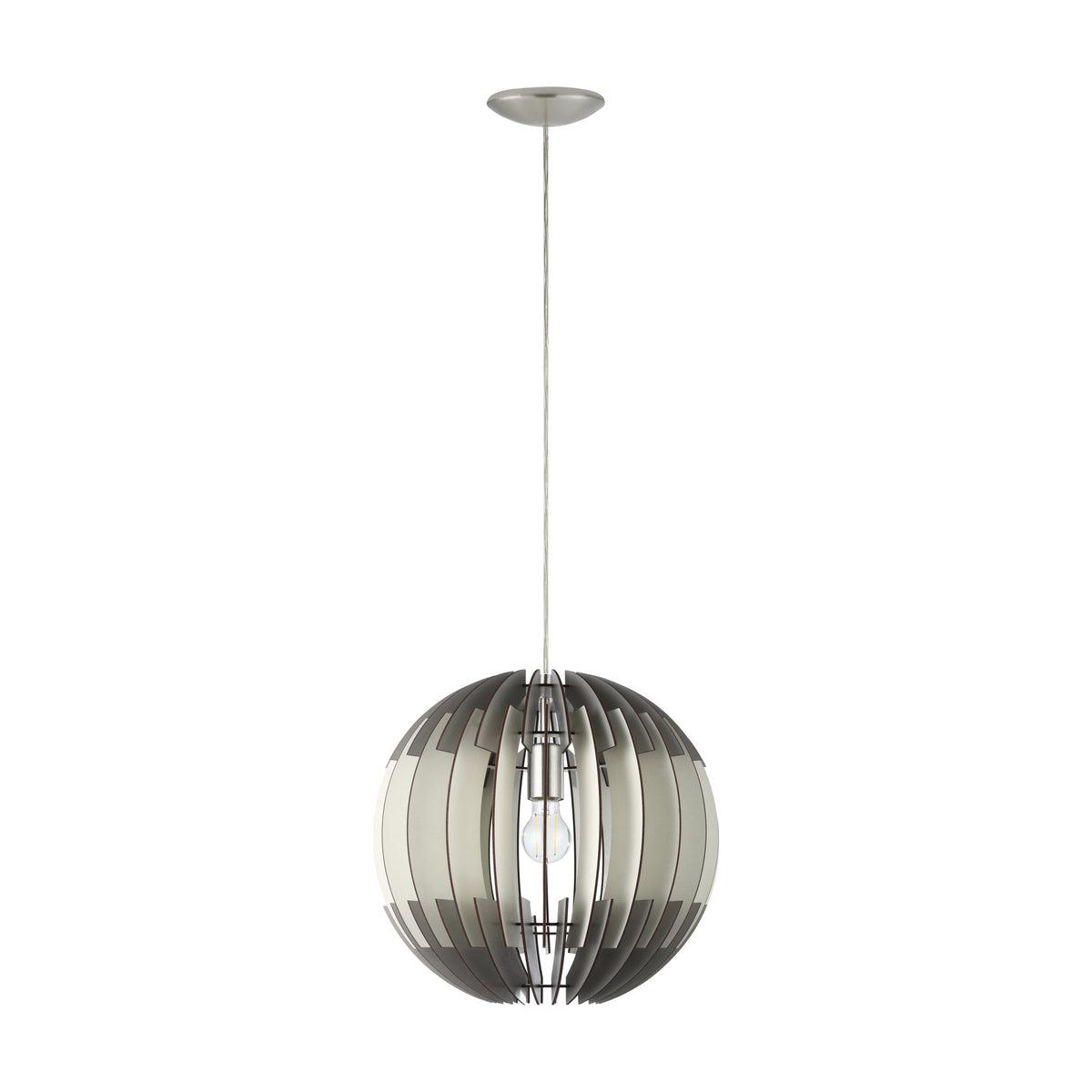 Suspension Olmero nickel et grise, bois