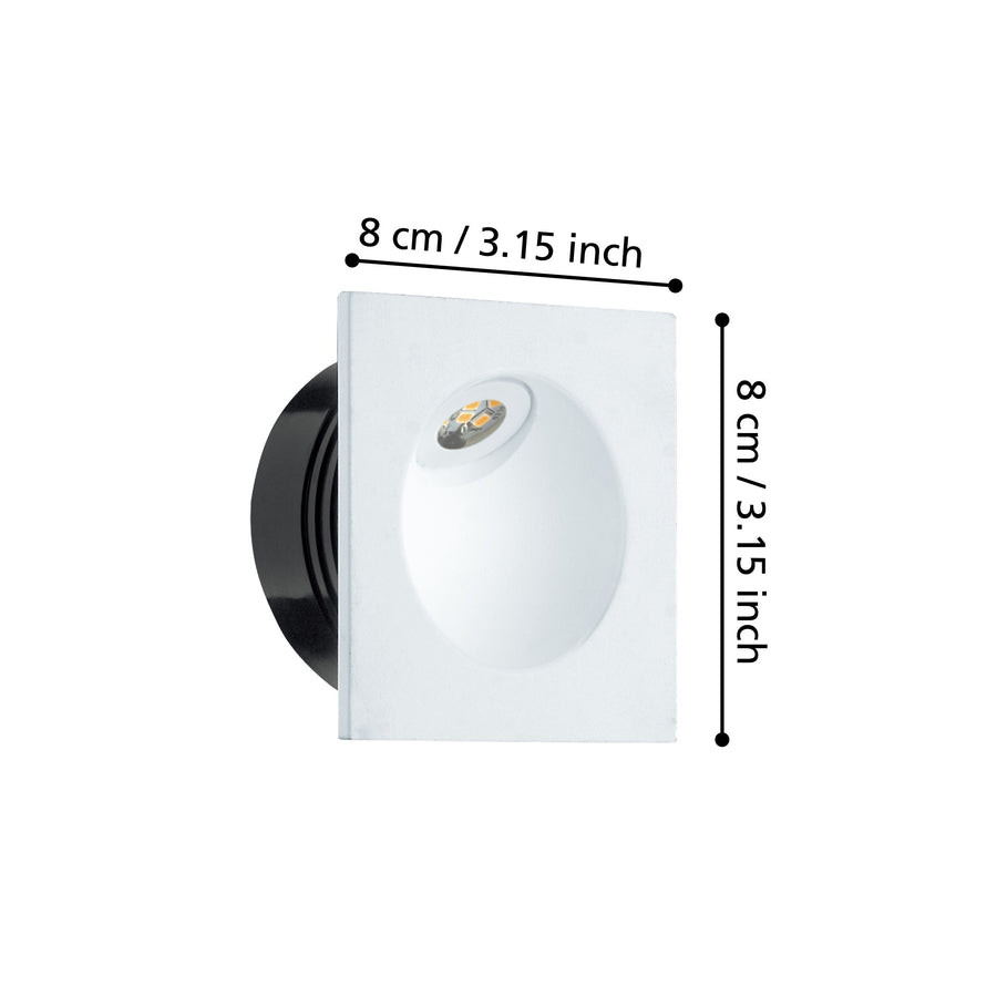 Schéma de dimensions indiquant 8 cm de largeur et 8 cm de hauteur.