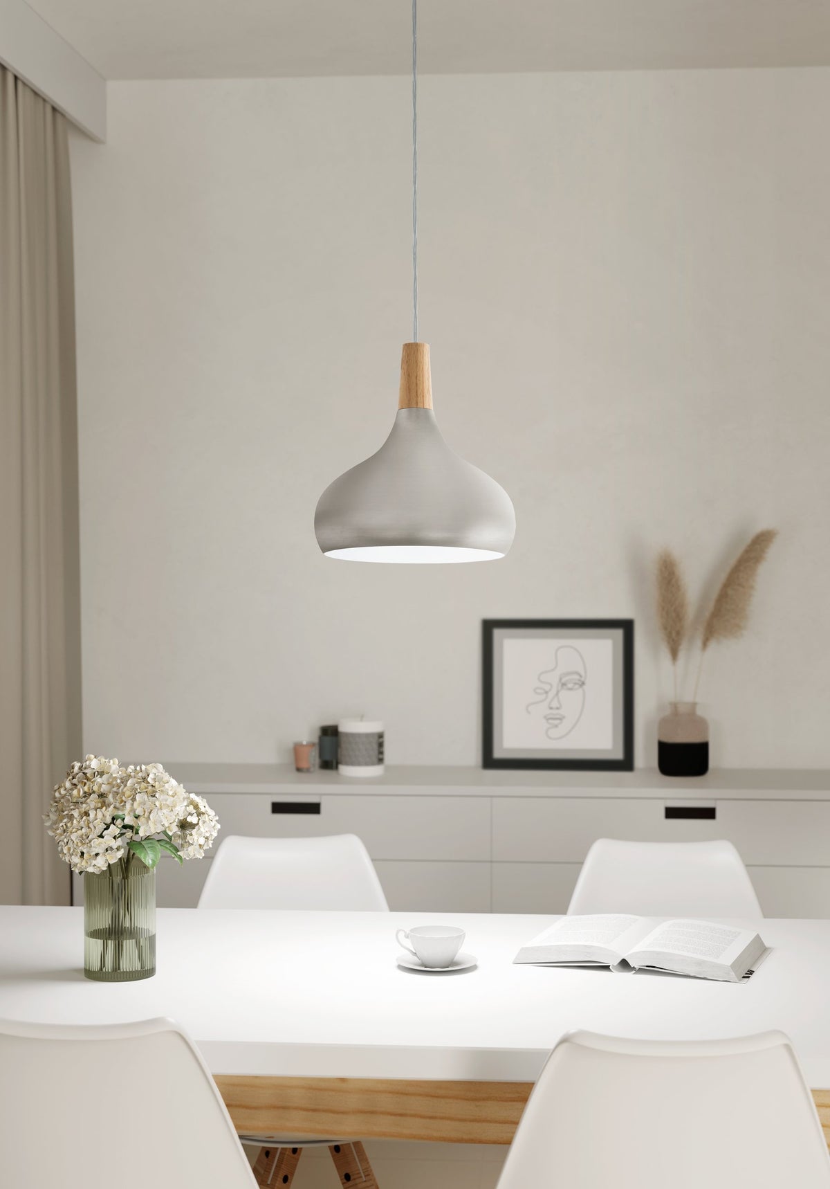 Suspension Sabinar argentée et marron, bois (96985)