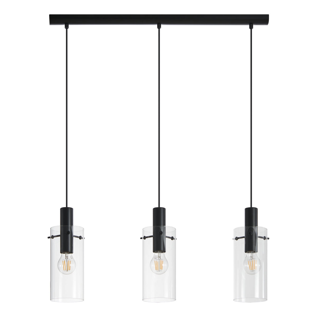 Suspension Montefino 3 lumières transparente