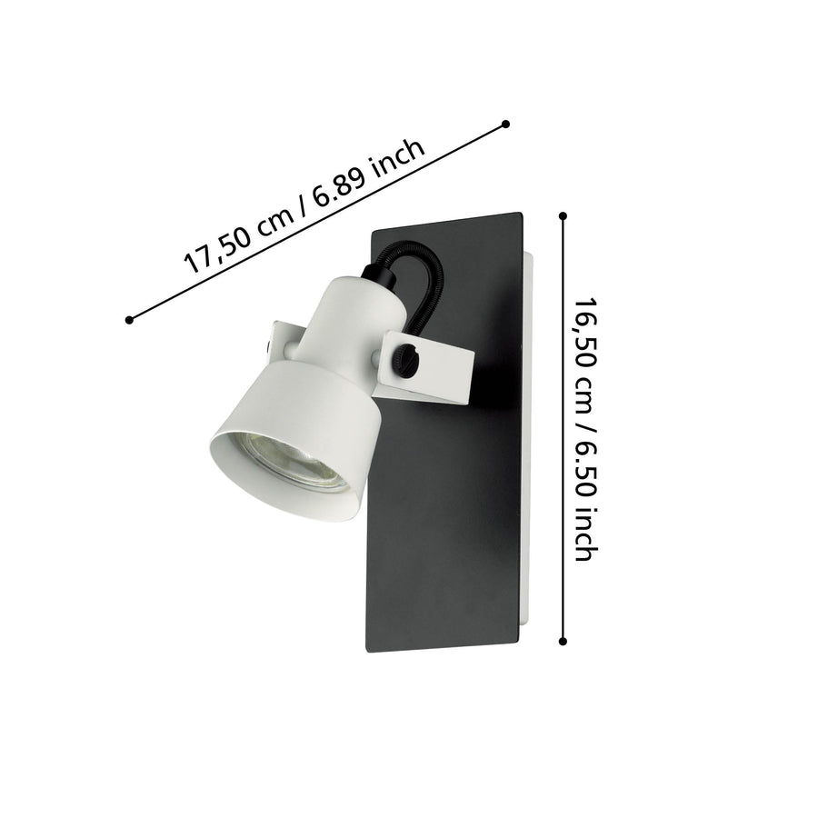 Schéma de dimensions indiquant 17,5 cm de profondeur et 16,5 cm de hauteur