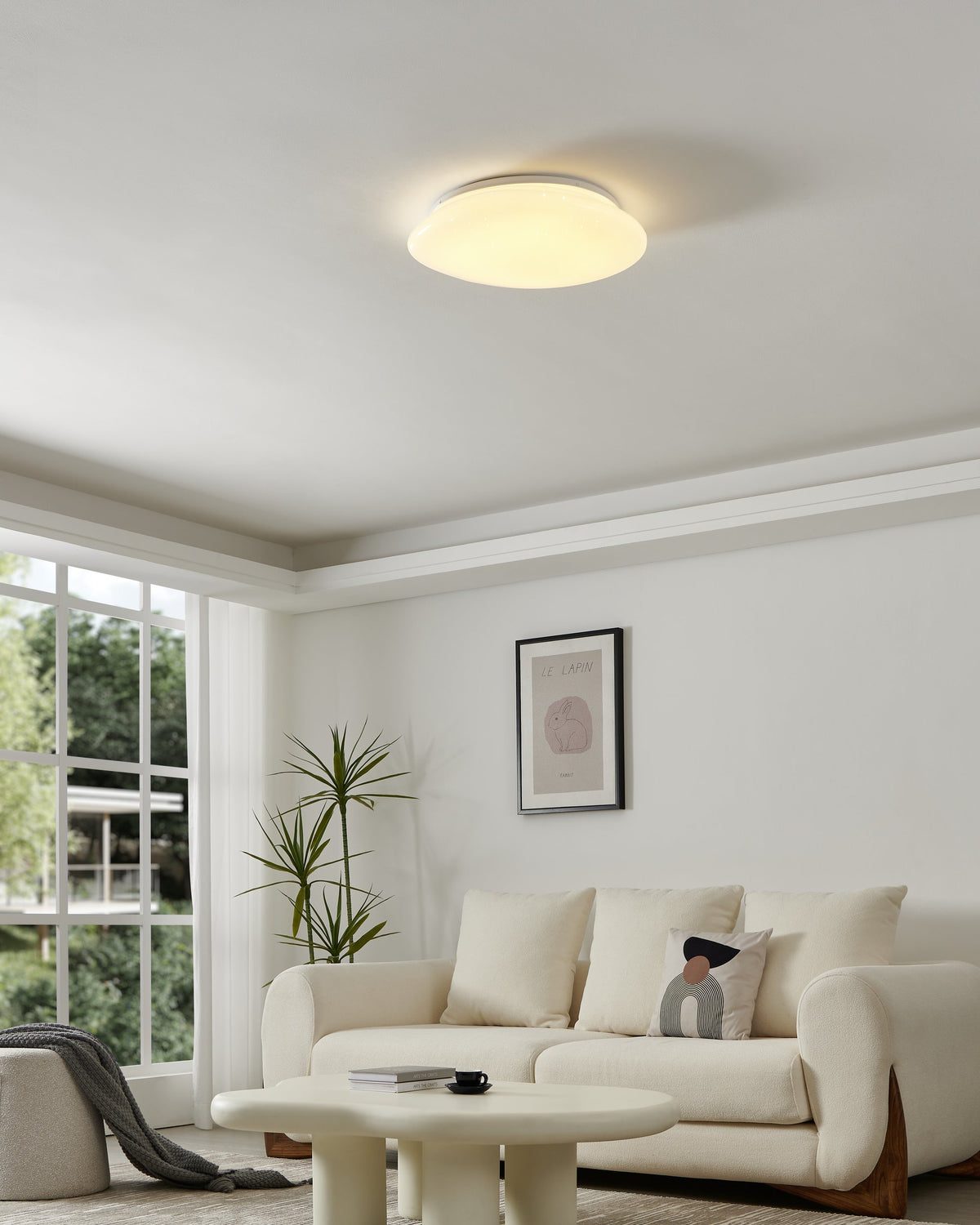 Plafonnier Sileras blanc, Ø 45 cm