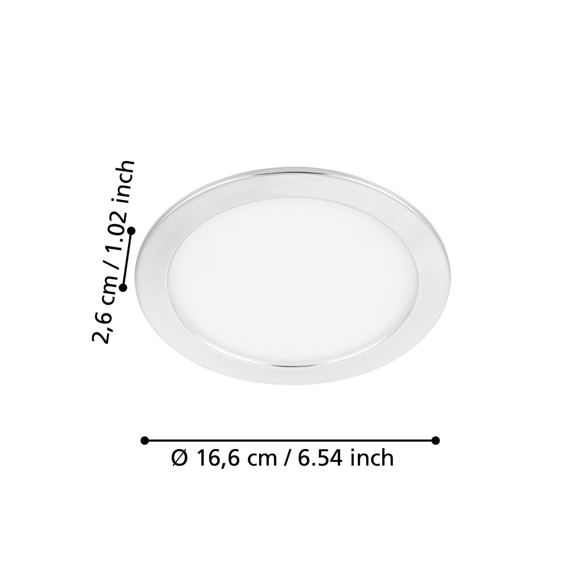 Spot encastrable Fueva 5 chromé et blanc, Ø 16,6 cm (99209)