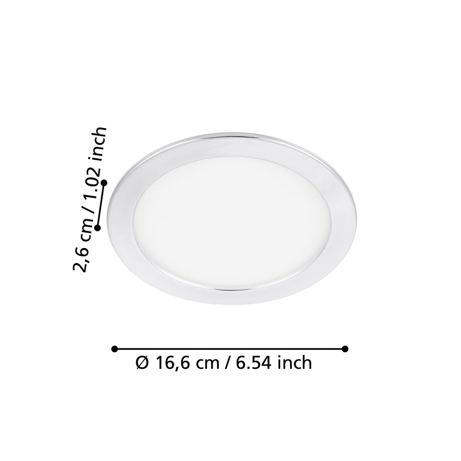 Spot encastrable Fueva 5 chromé et blanc, Ø 16,6 cm (99209)