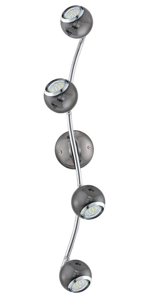 Plafonnier Bimeda nickel et noir, L 64 cm