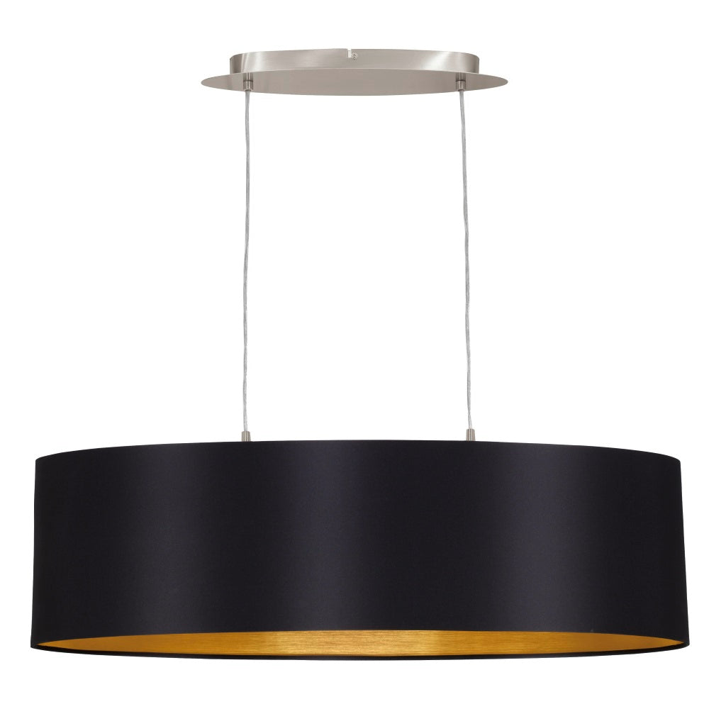Suspension Maserlo noire et dorée