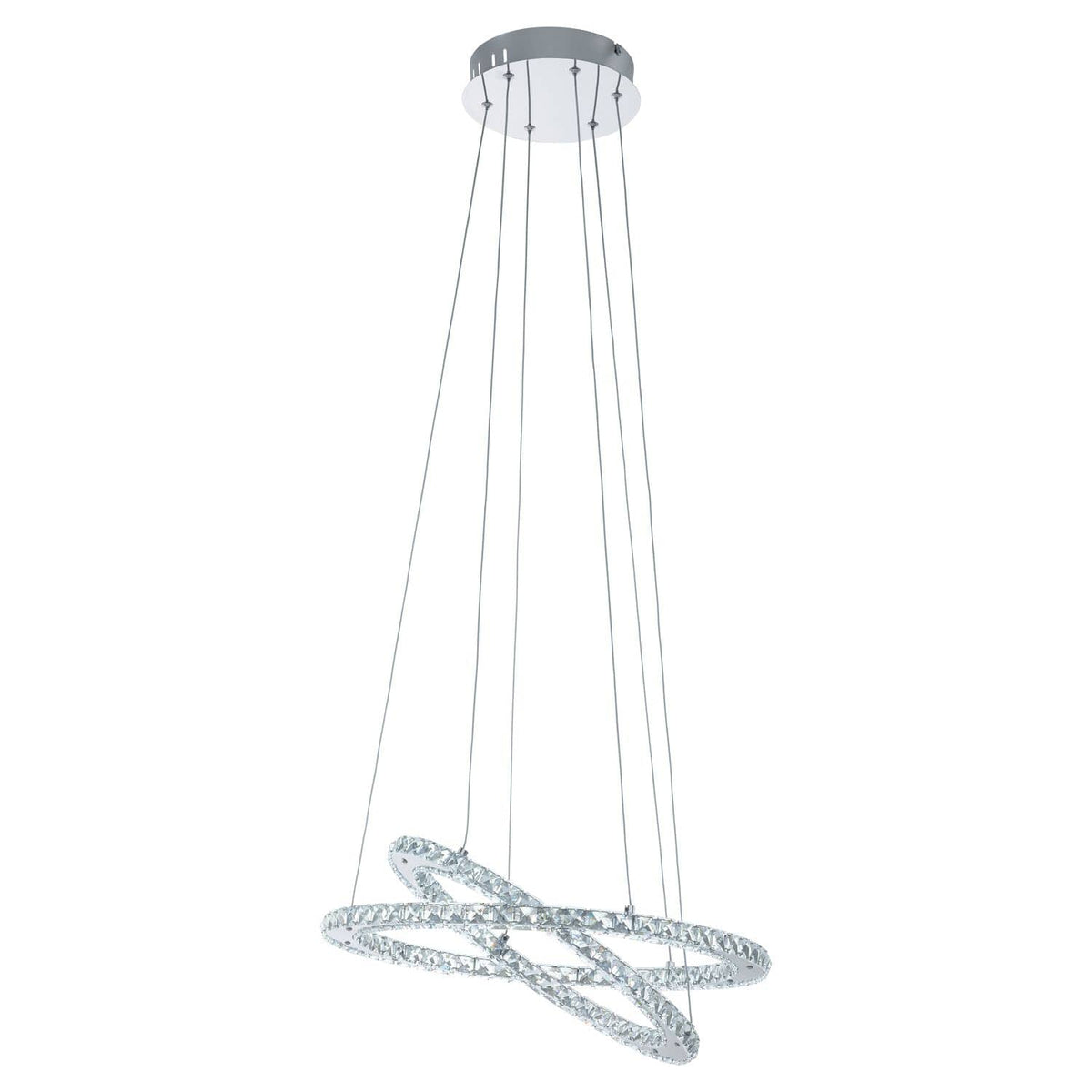 Suspension Varrazo chromée, cristal