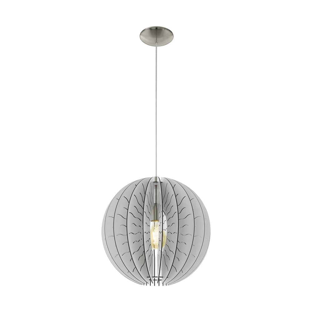 Suspension Fabessa nickel et blanche, bois