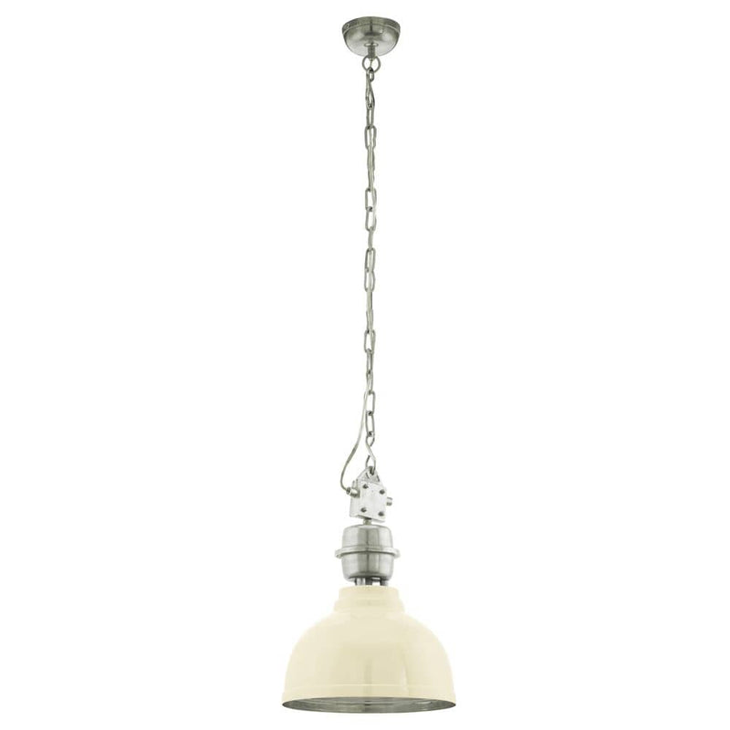 Suspension Grantham beige et chromée