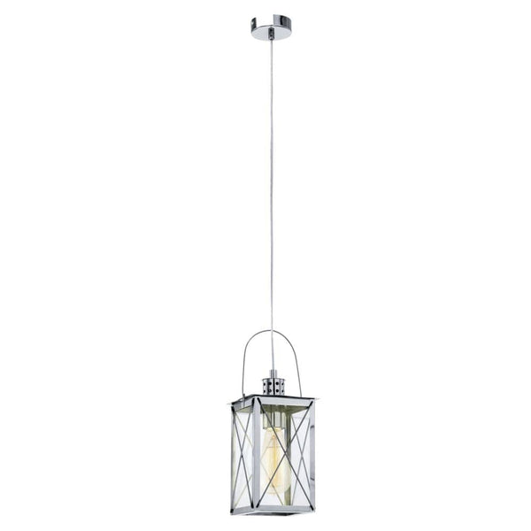 Suspension Donmington chromée, verre