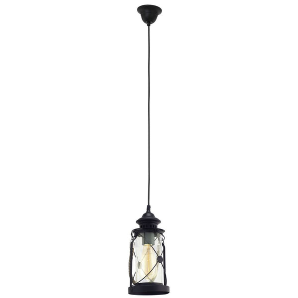 Suspension Bradford noire, verre