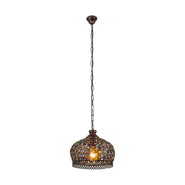 Suspension Jadida cuivrée et multicolore, verre